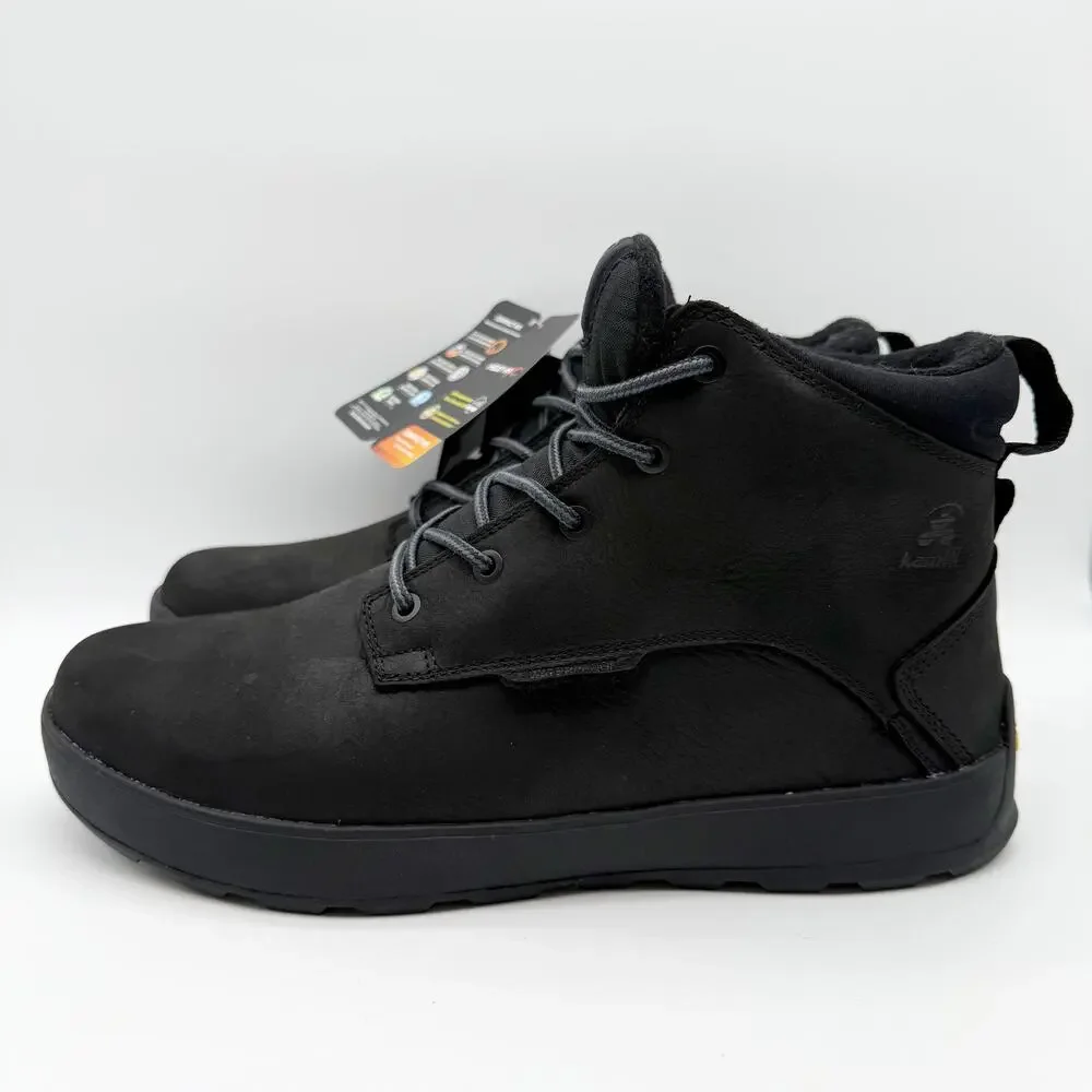 Kamik Mens Spencer Mid Boots US 11 EU 44 Black Leather Waterproof NIB